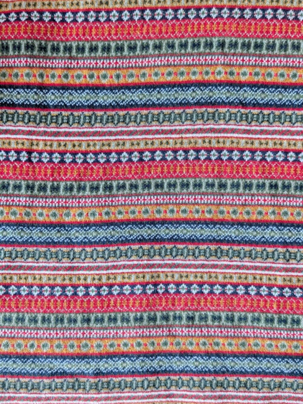 Barbour Case Fair Isle Crewneck Sweater Red Striped Merino Wool Cashmere size XL - Picture 4 of 8